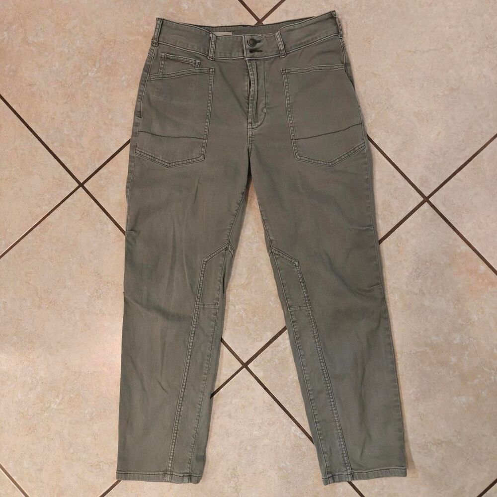 Pilcro Olive Green Utility Skinny Pants Stretch Twill Women's Size 28
